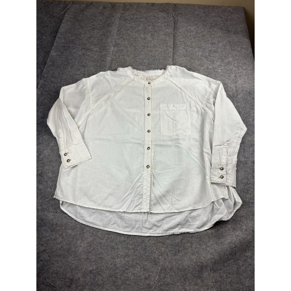 We the Free People Keep it Simple Button Down White Shirt Boho Coastal Women's S
